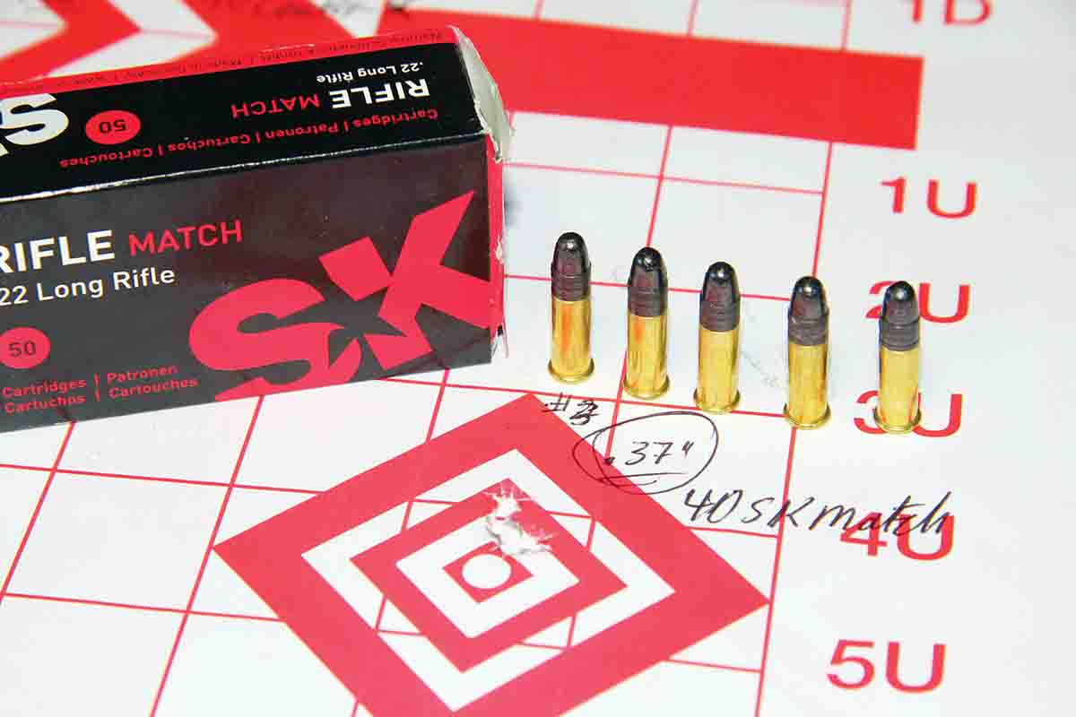 SK Rifle Match assembled the third best group average with the Vudoo Three 60, at .43 inch. The best group shot with that ammunition was .37 inch with five shots at 50 yards.
